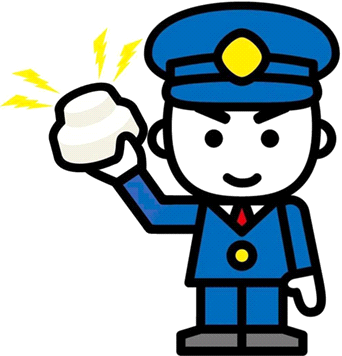 消太くんが住警器を持つイラスト