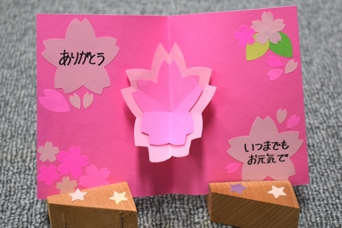 桜のポップアップカード