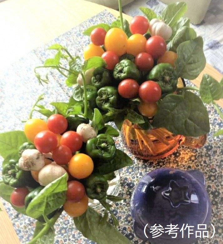 敬老の日の野菜ブーケの工作見本