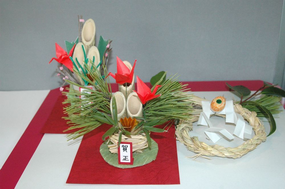 「お正月のミニ飾り」の工作見本写真