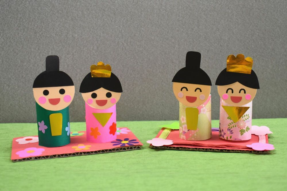 ミニおひな様飾りの工作見本写真